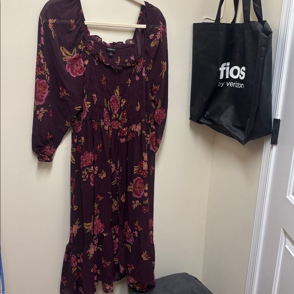 Floral Burgundy Dress